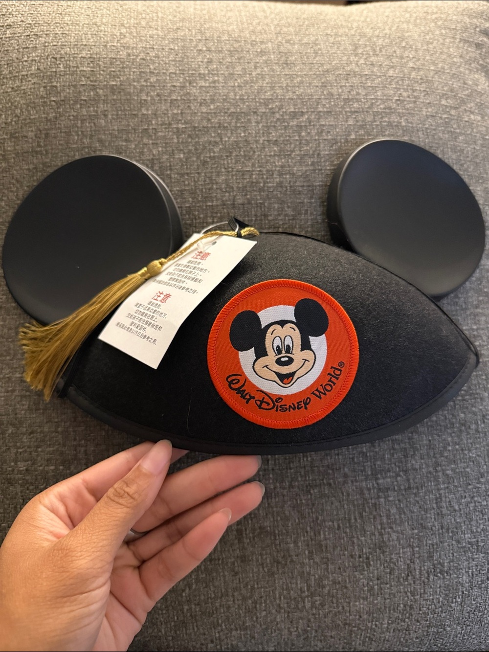 Disney  Black Mickey Ear Hat with Graduation Tassel